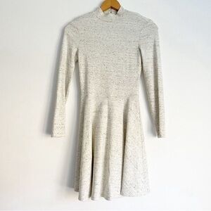 American Apparel Light Heather Gray Long Sleeve Backless Skater Dress